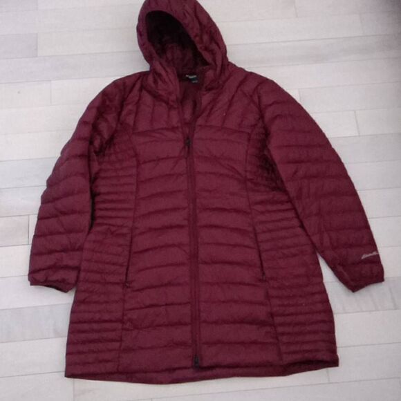 Eddie Bauer Womens Quilted Winter Jacket Maroon 2XL - Picture 1 of 5
